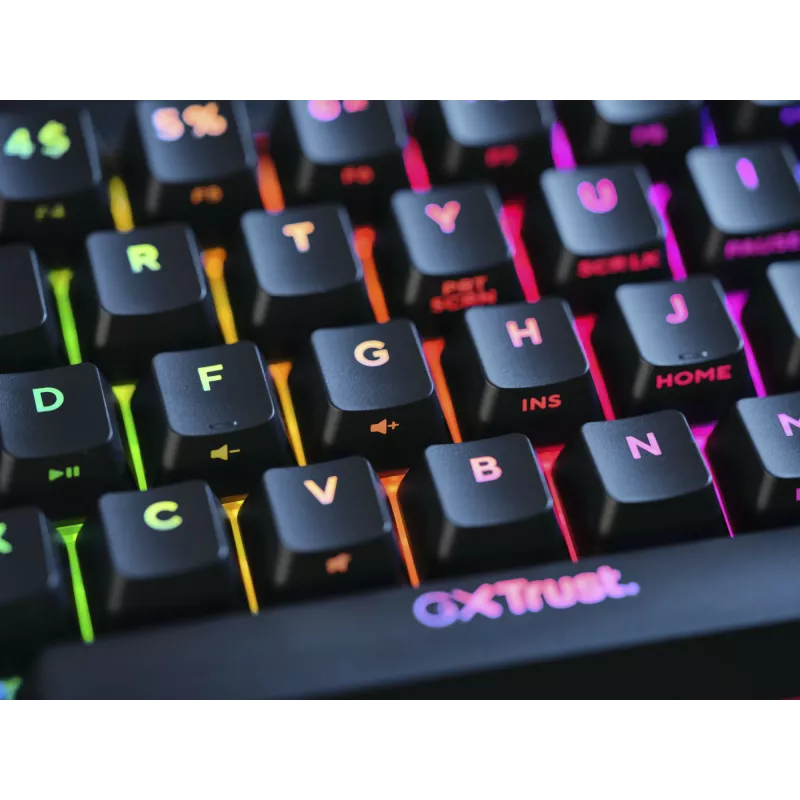 Trust GXT 867 Acira Teclado Gaming USB AZERTY Belga Negro, Gris
