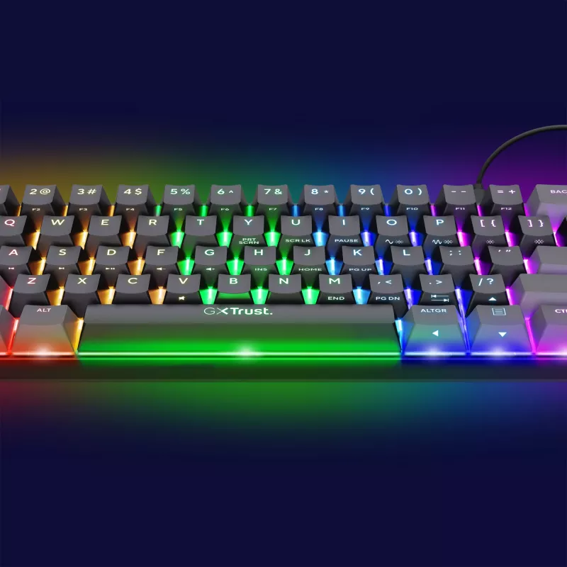 Trust GXT 867 Acira Teclado Gaming USB AZERTY Belga Negro, Gris