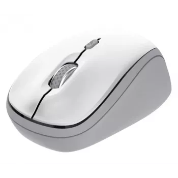 Ratón óptico inalámbrico TRUST Yvi+ — Ambidiestro, RF Wireless, 1600 DPI, 4 botones, Blanco