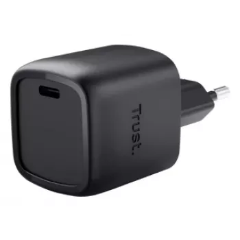 Cargador Trust Maxo 30W USB-C GaN Cargador Interior Carga rápida Negro