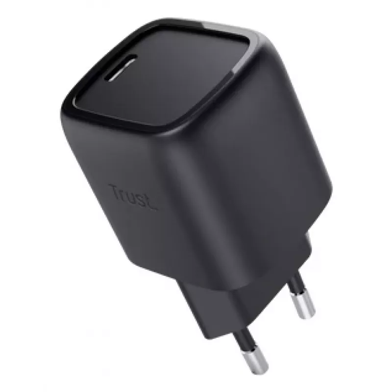 Cargador Trust Maxo 30W USB-C GaN Cargador Interior Carga rápida Negro