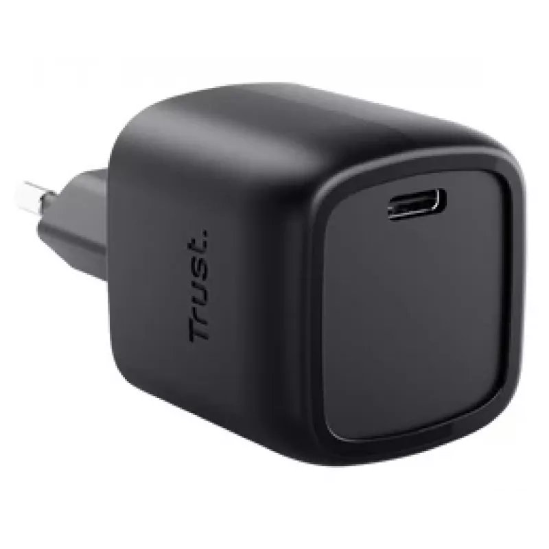 Cargador Trust Maxo 30W USB-C GaN Cargador Interior Carga rápida Negro