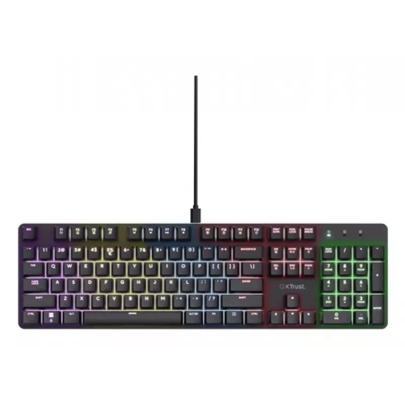 Trust GXT 871 Zora Teclado Gaming USB AZERTY Belga Negro