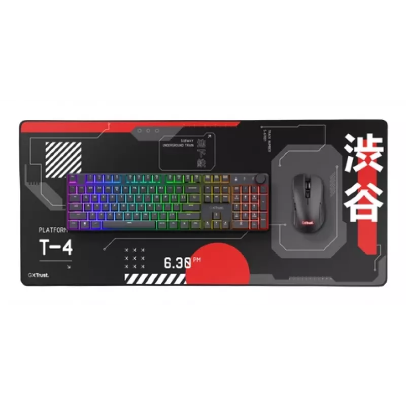 Alfombrilla de ratón Gaming TRUST GXT 759 XXL — 900×400 mm, PET, negro/rojo