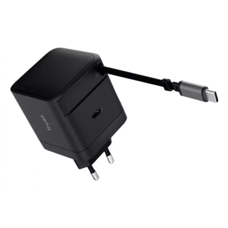 Cargador TRUST Maxo 65W USB-C con cable enrollable de 67 cm