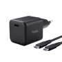 Cargador TRUST Maxo Ultracompacto 65W GaN USB-C Negro con cable de 2 m