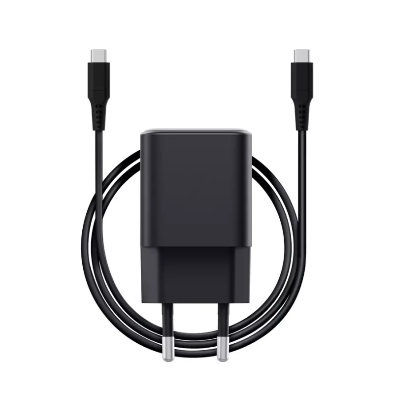 Cargador TRUST Maxo Ultracompacto 65W GaN USB-C Negro con cable de 2 m
