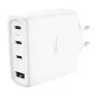 TRUST Maxo 65W Cargador rápido de CA de interior, 3x USB-C, máx. 20 V, cable de 2 m, blanco