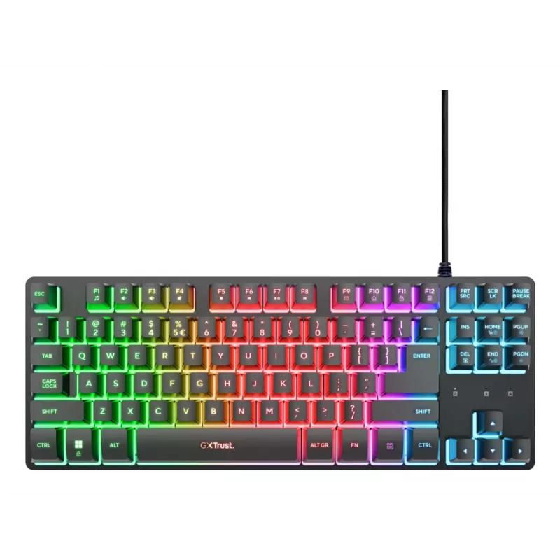 Trust GXT 833 Thado TKL Teclado Gaming USB AZERTY Belga Negro