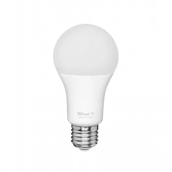 Bombilla inteligente TRUST 71281 — Wi‑Fi, casquillo E27, blanca, 60×60×108 mm