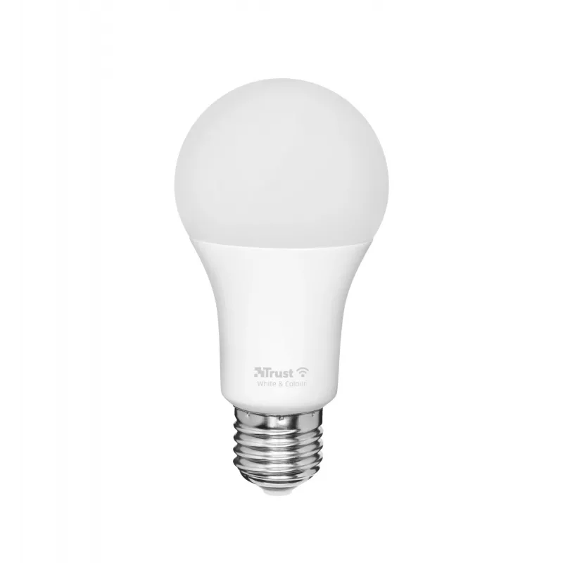 Bombilla inteligente TRUST 71281 — Wi‑Fi, casquillo E27, blanca, 60×60×108 mm
