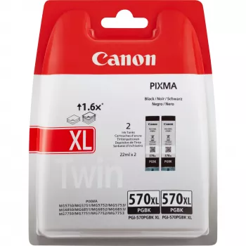 Cartucho de tinta Canon PGI-570BK XL alto rendimiento negro (pack doble)