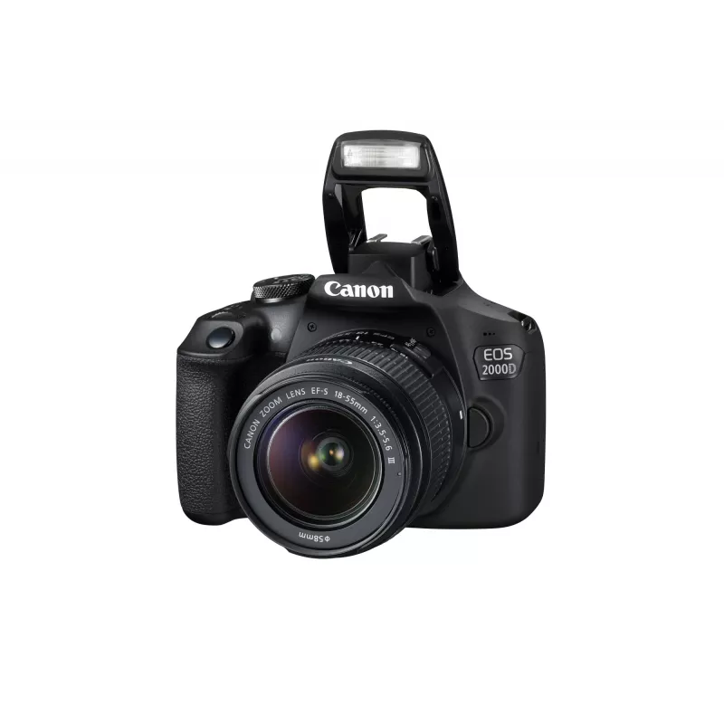 Cámara réflex Canon EOS 2000D BK 18-55 IS + SB130 +16GB EU26 kit de cámara réflex 24,1 MP CMOS 6000 x 4000 píxeles negro