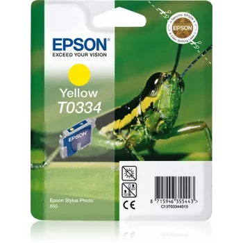 Epson Grasshopper pack individual amarillo T0334, amarillo, tinta pigmentada, 17 ml, 1 ud.
