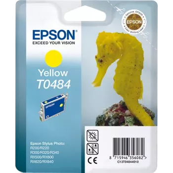 Epson Seahorse pack individual amarillo T0484, amarillo, tinta pigmentada, 1 ud.