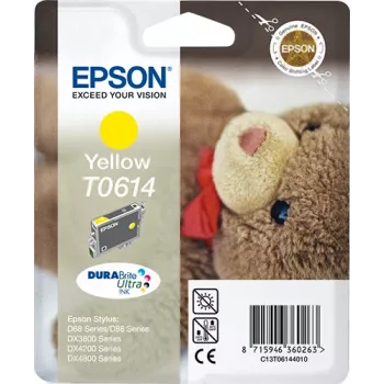 Epson Teddybear pack individual amarillo T0614 DURABrite Ultra tinta, amarillo, tinta pigmentada, 8 ml, 1 ud.