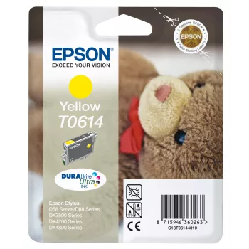 Epson Teddybear pack individual amarillo T0614 DURABrite Ultra tinta, amarillo, tinta pigmentada, 8 ml, 1 ud.