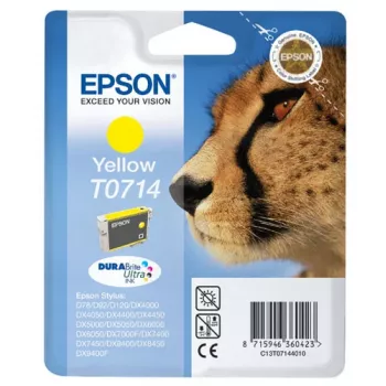 Epson Cheetah pack individual amarillo T0714 DURABrite Ultra tinta