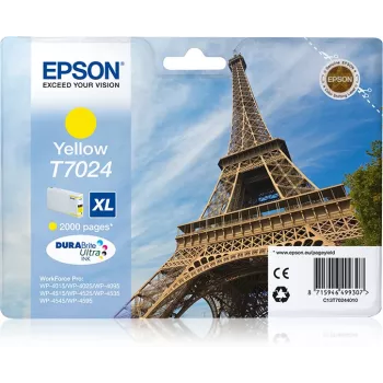 Cartucho de tinta Epson Eiffel Tower XL amarillo 2k, alta capacidad (XL), amarillo, tinta pigmentada, 21,3 ml, 1 ud.