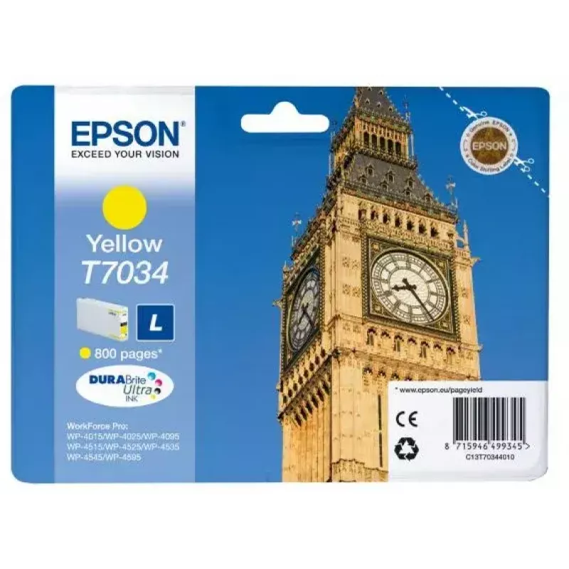 Cartucho de tinta EPSON C13T70344010 amarillo 0.8k