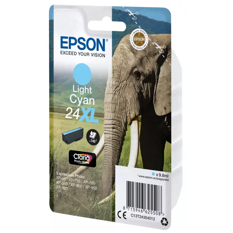 Epson Elephant pack individual cian claro 24XL tinta 