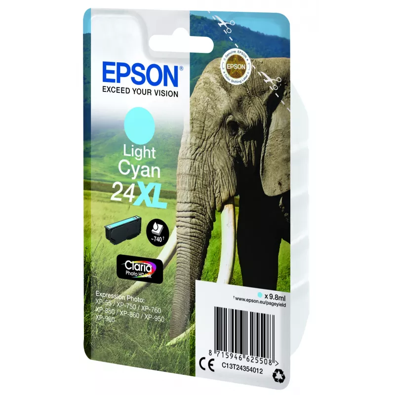 Epson Elephant pack individual cian claro 24XL tinta 