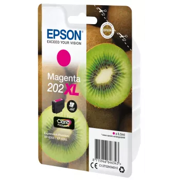 Epson Kiwi pack individual magenta 202XL tinta , alto rendimiento (XL), magenta, tinta pigmentada, 8,5 ml, 1 ud., 650 páginas