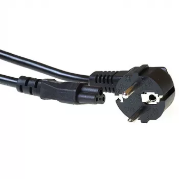 Cable de alimentación ACT conector CEE 7/7 (acodado) - C5 negro 2 m