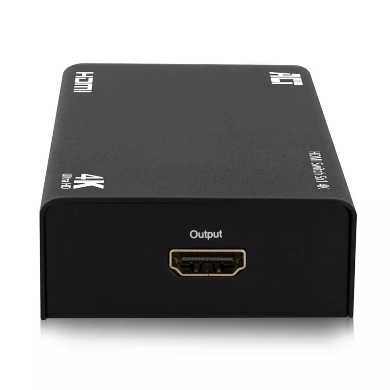 Switch HDMI ACT 5x 1, compatible con 3D y 4K, HDMI, negro, 60 Hz, 2160p, indicador de funcionamiento, 203 mm