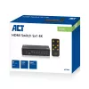 Switch HDMI ACT 5x 1, compatible con 3D y 4K, HDMI, negro, 60 Hz, 2160p, indicador de funcionamiento, 203 mm