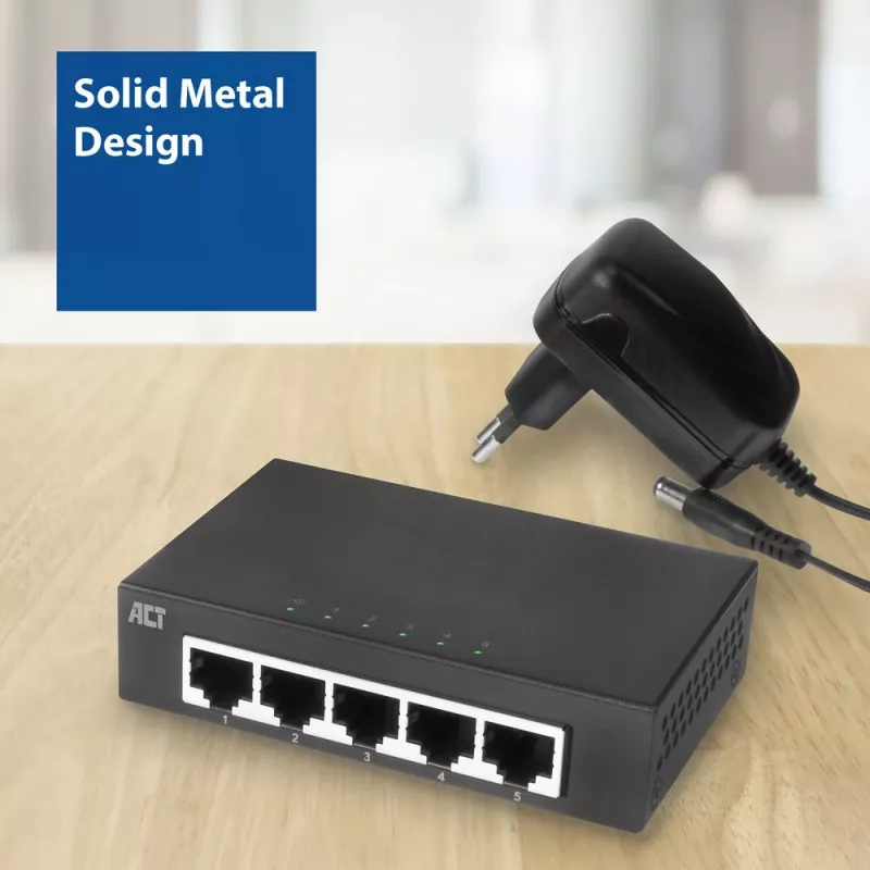 Switch no gestionado ACT AC4415 Gigabit Ethernet 5 puertos 10 Gbit/s