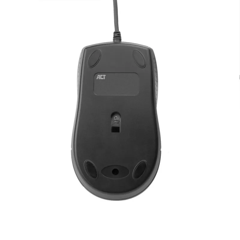 Ratón óptico con cable ACT de tamaño completo, 1000 DPI, clic silencioso, ecológico, fabricado con materiales reciclados