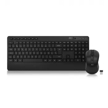 Conjunto de teclado y ratón inalámbricos ACT (Azerty), clic silencioso, ecológico, fabricado con materiales reciclados