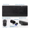 Conjunto de teclado y ratón inalámbricos ACT (Azerty), clic silencioso, ecológico, fabricado con materiales reciclados