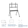 Soporte de suelo móvil ACT para TV/monitor, 50 inch a 86 inch, VESA, 127 cm (50 inch), 2,18 m (86 inch), 200 x 200 mm, 800 x 600 mm, aluminio, plástico, acero, gris