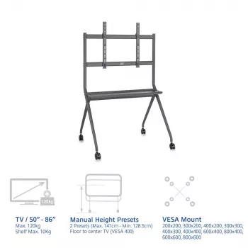 Soporte de suelo móvil ACT para TV/monitor, 50