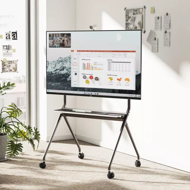 Soporte de suelo móvil ACT para TV/monitor, 50 inch a 86 inch, VESA, 127 cm (50 inch), 2,18 m (86 inch), 200 x 200 mm, 800 x 600 mm, aluminio, plástico, acero, gris