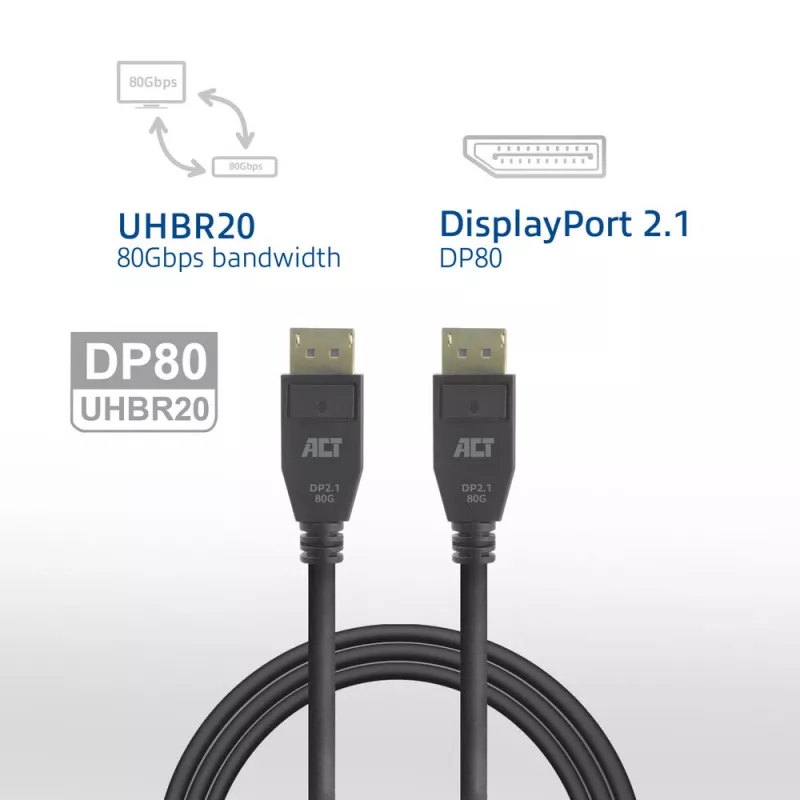 Cable DisplayPort ACT AK4081 1 m negro