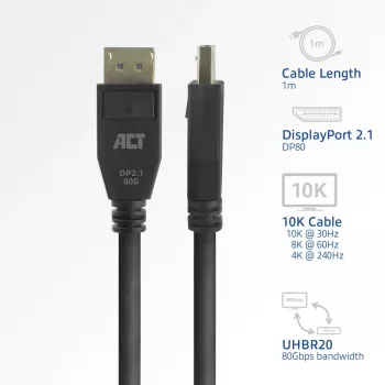 Cable DisplayPort ACT AK4082 2 m negro