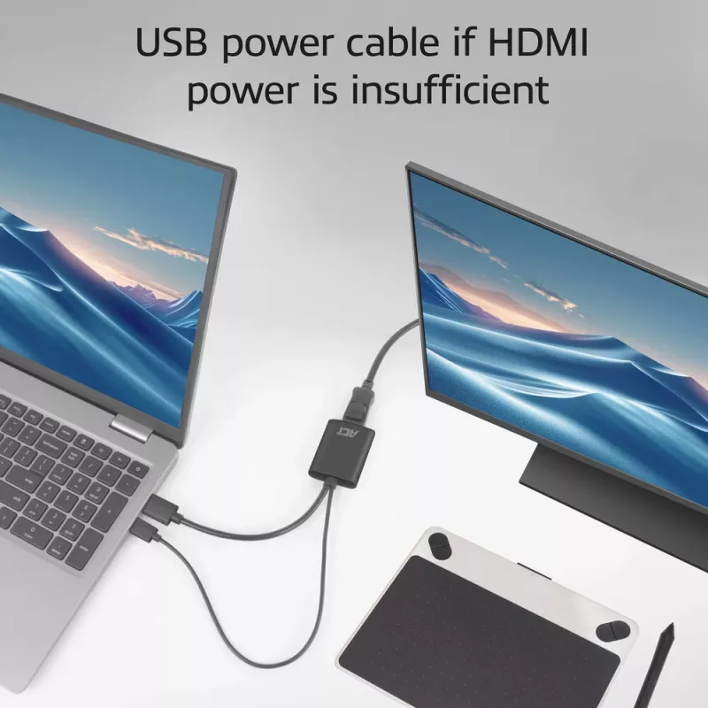 Adaptador de cable de vídeo ACT AC7536 0,24 m HDMI + USB DisplayPort negro