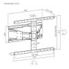Soporte de pared para TV con movimiento completo ACT AC8357 para pantallas de 43 inch a 90 inch, VESA 100x200 – 600x400, inclinación -15° – 3°, giro ±30°, carga máx. 50 kg, ultraplano