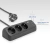 Regleta de enchufes de escritorio ACT con 3 tomas Type-F, 30W Power Delivery, conexiones USB Type-C/A, longitud de cable 1,5 metros