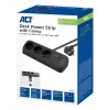 Regleta de enchufes de escritorio ACT con 3 tomas Type-F, 30W Power Delivery, conexiones USB Type-C/A, longitud de cable 1,5 metros