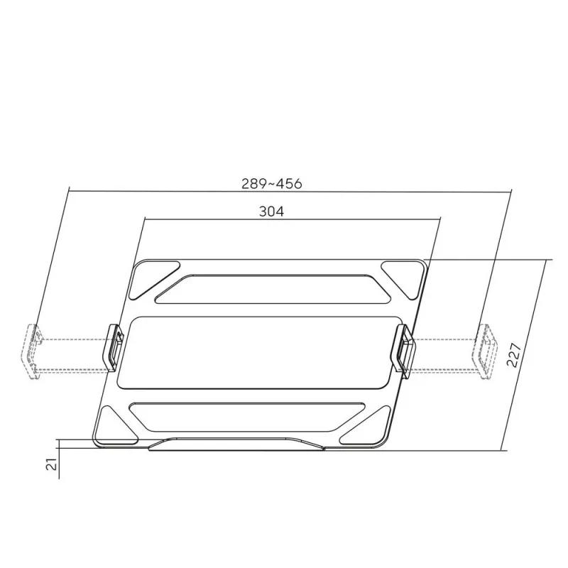 Bandeja universal para portátil ACT para brazos de monitor, negro, acero, 29,5 cm (11,6 inch), 43,9 cm (17,3 inch), 9 kg, 75 x 75 mm