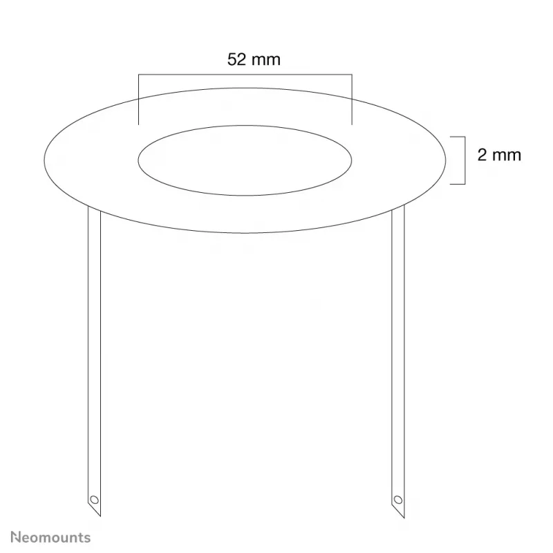 Neomounts FPMA-CRW5 cubierta de techo – diámetro 52 mm, blanco, acero, techo, FPMA-C100, FPMA-C100SILVER, 2 mm, 5,2 cm