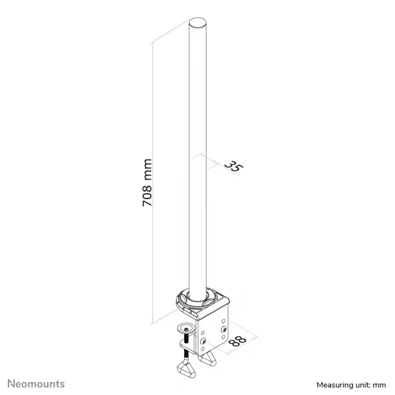 Neomounts FPMA-D935POLE barra de extensión para brazo de monitor - altura 70 cm