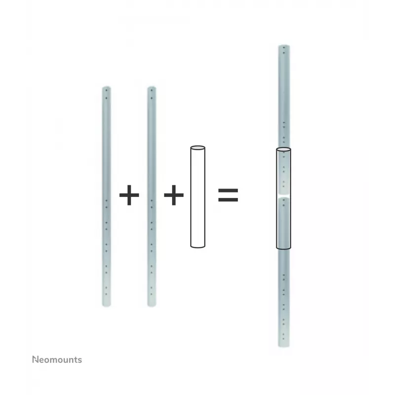 Neomounts FPMA-CPCONNECTSILVER conector de mástil de extensión, plata, acero, 50 kg, techo, 0 - 172 mm, 0 - 60 mm