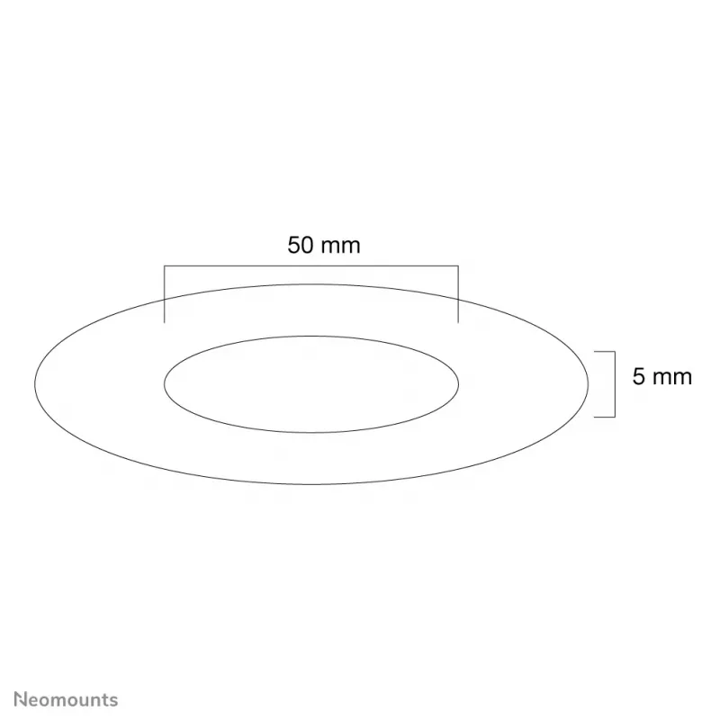 Neomounts FPMA-CRB5HM cubierta de techo – diámetro 50 mm, negro, plástico, montaje en techo, 5 mm, 5 cm, 1 unidad