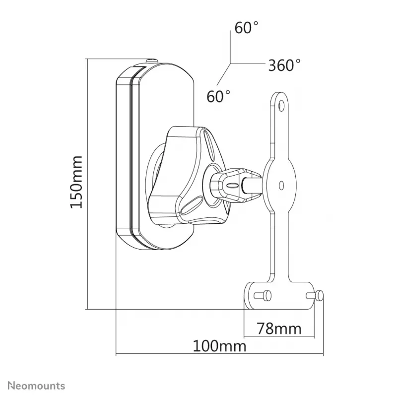 Soporte de pared y techo Neomounts para Sonos Play: compatible con Play:1 y Play:3, blanco, carga máxima 10 kg, profundidad 100 mm