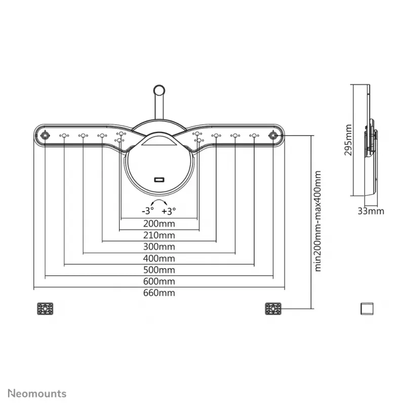 Neomounts OLED-W600Negro soporte de pared para TV 32-70 pulgadas – fijo